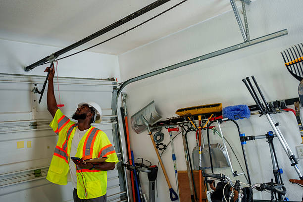 Professional Garage Door Spring Repair technician working in Vernon Center, NJ
